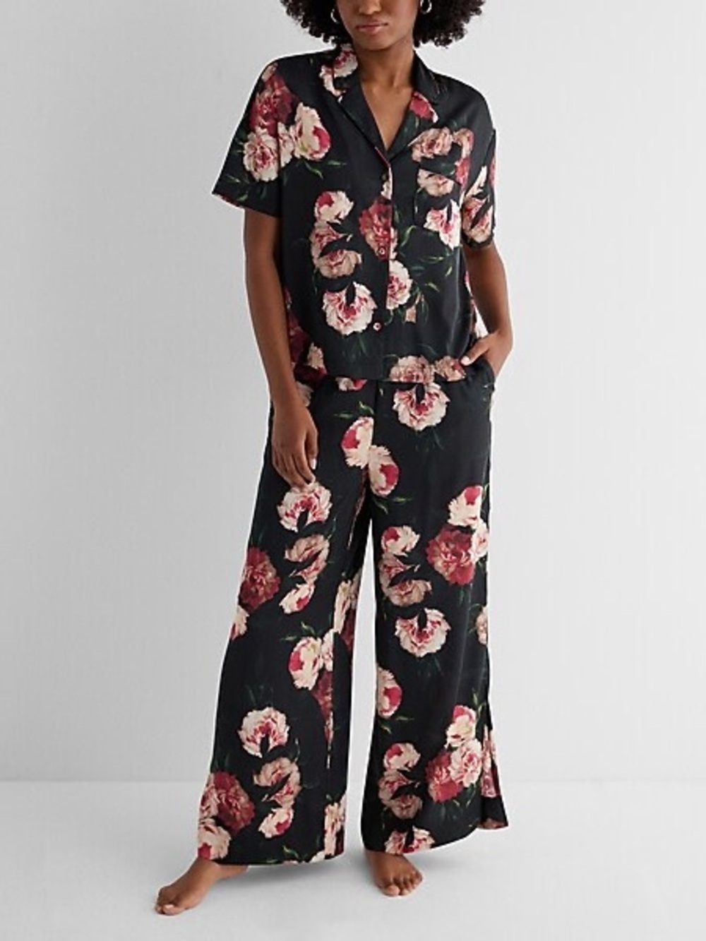 Floral Satin Pajama Set NWT